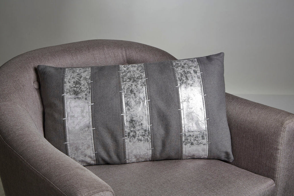 Orsina Kensington Grey and Silver Striped Decorative Cushion