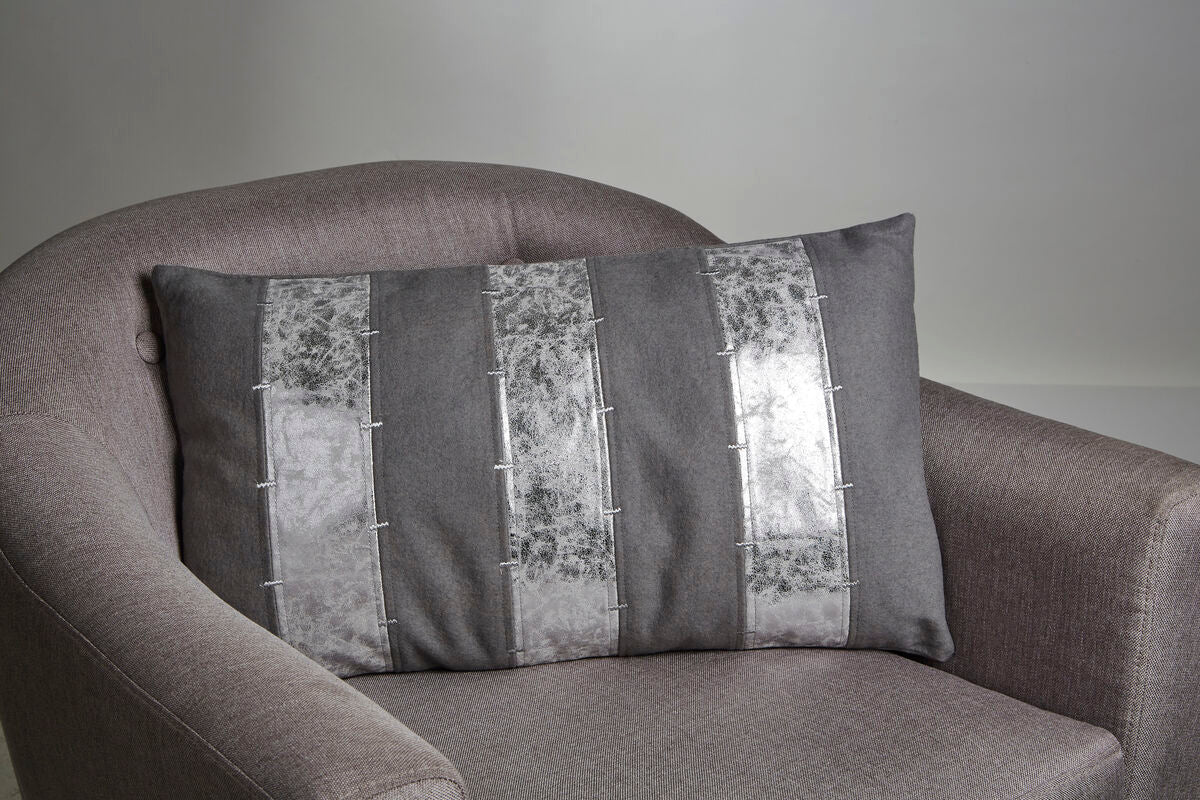 Orsina Kensington Grey and Silver Striped Decorative Cushion