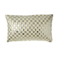 Orsina Kensington Rectangular Wool Check Lumbar Cushion - Ivory Silver