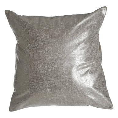Orsina Kensington Silver Faux Leather Cushion – Crush Effect Texture