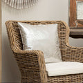 Orsina Kensington Silver Faux Leather Cushion – Crush Effect Texture