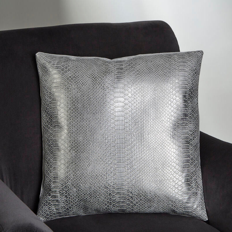 Orsina Kensington Silver Snake Effect Cushion – Luxury Throw Pillow
