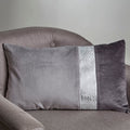 Orsina Kensington Grey Rectangular Cotton Cushion | Metallic Detail