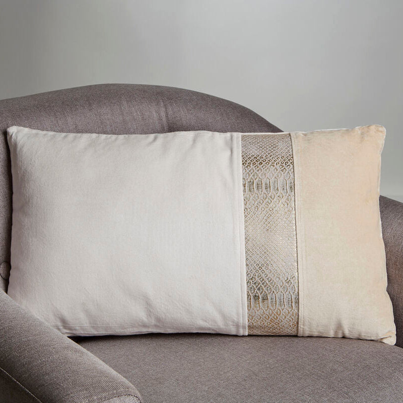 Orsina Bosie Kensington Cream and Gold Rectangular Lumbar Cushion