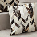 Orsina Safira Cowhide Patchwork Cushion – Black and White Leather