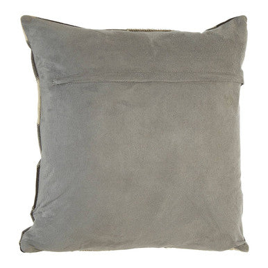 Orsina Safira Geometric Cowhide Patchwork Cushion – Black, White & Grey