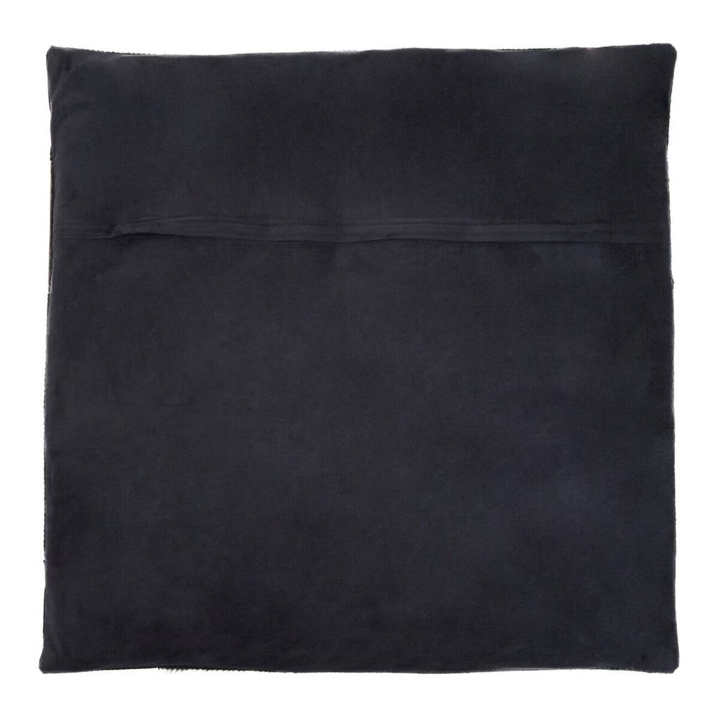 Orsina Safira Black Hair-on Leather Patchwork Cushion – Luxury Decor