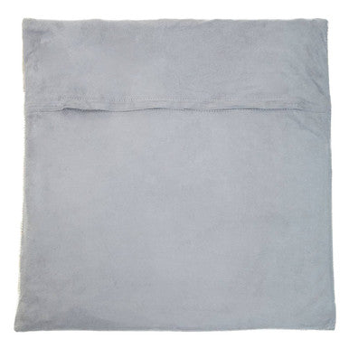 Orsina Bosie Safira Grey Hair on Leather Patchwork Accent Cushion