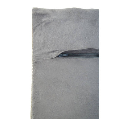 Orsina Bosie Safira Grey Hair on Leather Patchwork Accent Cushion