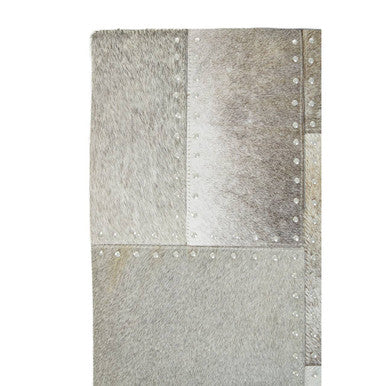 Orsina Bosie Safira Grey Hair on Leather Patchwork Accent Cushion