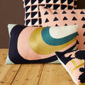 Orsina Bosie Ozella Curved Stripes Embroidered Decorative Cushion