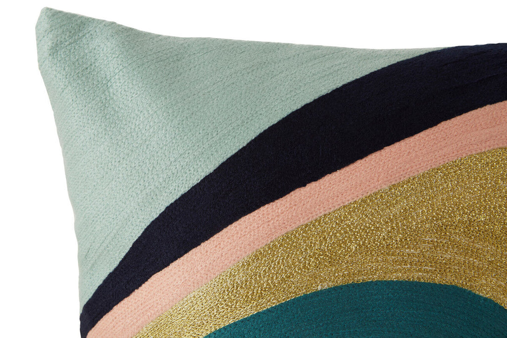 Orsina Bosie Ozella Curved Stripes Embroidered Decorative Cushion