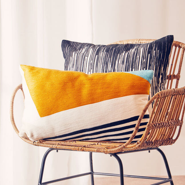 Orsina Ozella Diagonal Design Cushion – Modern Geometric Accent Pillow