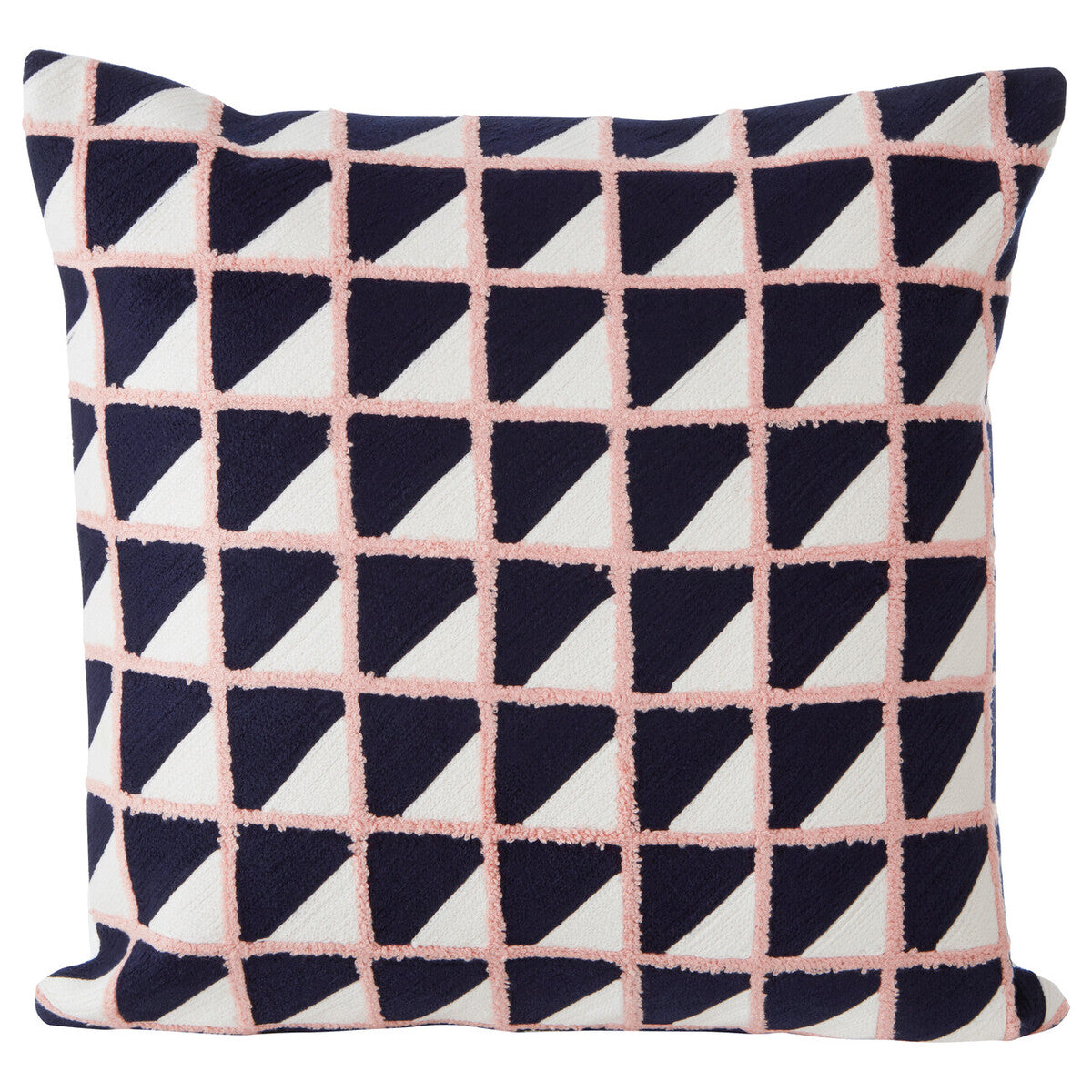 Orsina Bosie Ozella Embroidered Cushion – Modern Geometric Grid Design