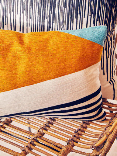 Orsina Bosie Ozella Embroidered Cushion – Black and White Decor