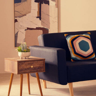 Orsina Bosie Ozella Embroidered Cushion – Retro Hexagonal Design