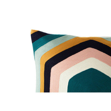 Orsina Bosie Ozella Embroidered Cushion – Retro Hexagonal Design