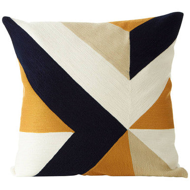 Orsina Bosie Ozella Abstract Geometric Embroidered Cotton Cushion