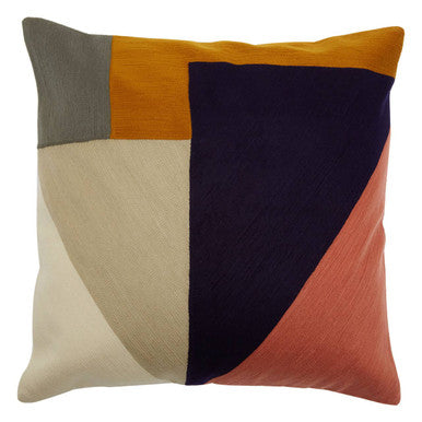 Orsina Ozella Abstract Multi-Coloured Embroidered Cotton Cushion