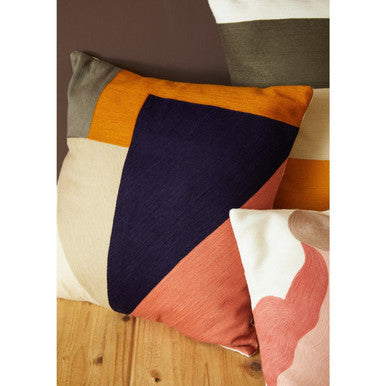 Orsina Ozella Abstract Multi-Coloured Embroidered Cotton Cushion