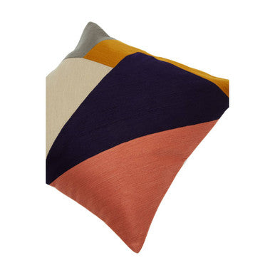 Orsina Ozella Abstract Multi-Coloured Embroidered Cotton Cushion
