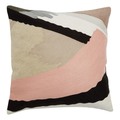 Orsina Ozella Square Cotton Cushion – Embroidered Abstract Throw Pillow