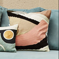 Orsina Ozella Square Cotton Cushion – Embroidered Abstract Throw Pillow