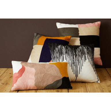 Orsina Bosie Ozella Embroidered Cotton Lumbar Cushion – Multi Coloured