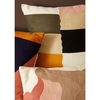 Orsina Bosie Ozella Embroidered Cotton Lumbar Cushion – Multi Coloured