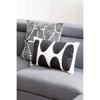 Orsina Bosie Ozella Square Embroidered Cushion - Black and White