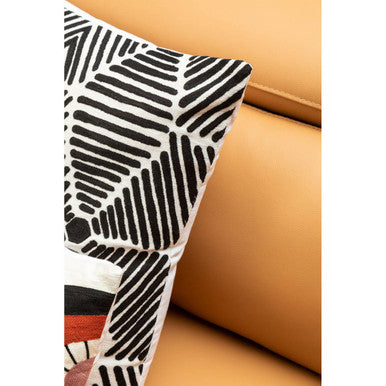 Orsina Bosie Ozella Square Embroidered Cushion - Black and White