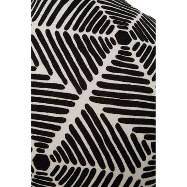 Orsina Bosie Ozella Square Embroidered Cushion - Black and White