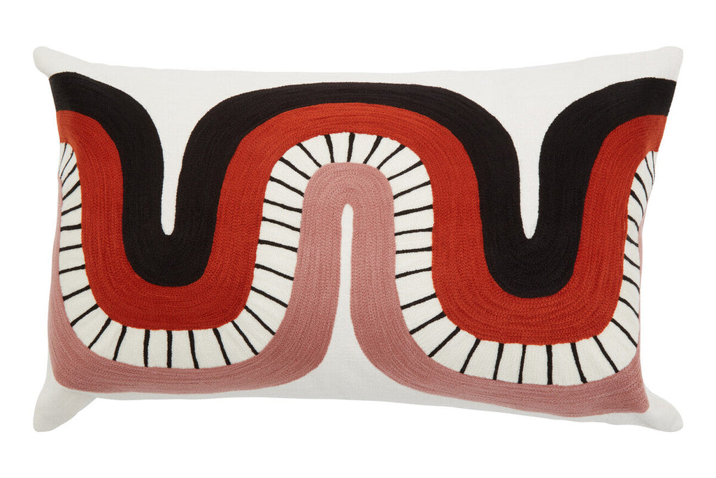Orsina Ozella Rectangular Cushion – Geometric Curve Pattern Pillow