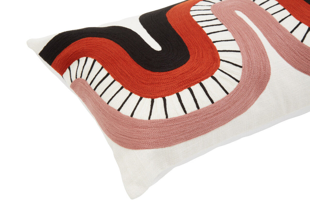 Orsina Ozella Rectangular Cushion – Geometric Curve Pattern Pillow