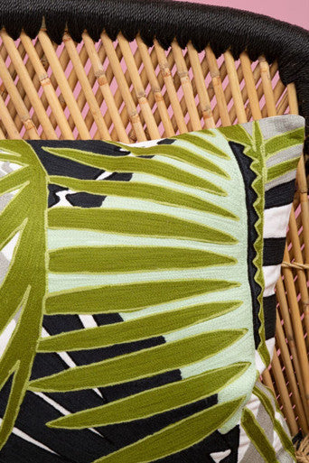 Orsina Bosie Ozella Botanical Green Cushion | Nature Inspired Boho Decor