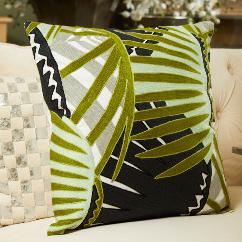 Orsina Bosie Ozella Botanical Green Cushion | Nature Inspired Boho Decor