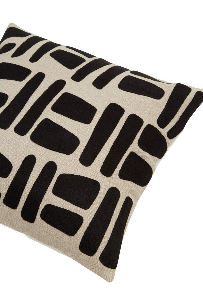 Orsina Bosie Ozella Square Cotton Cushion – Natural and Black