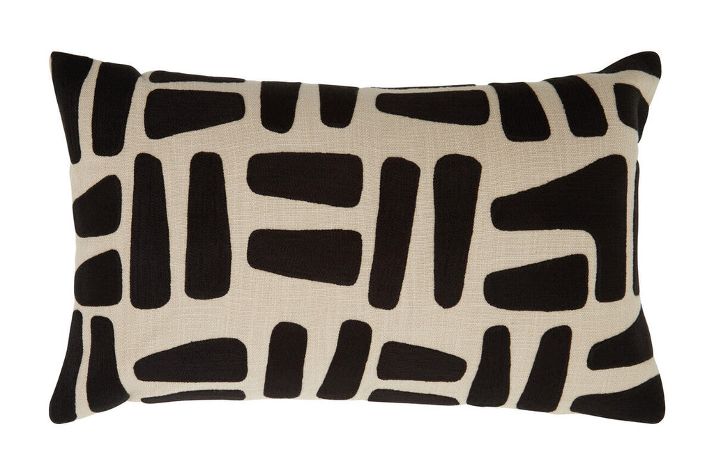 Orsina Ozella Rectangular Lumbar Cushion – Natural & Black Cotton