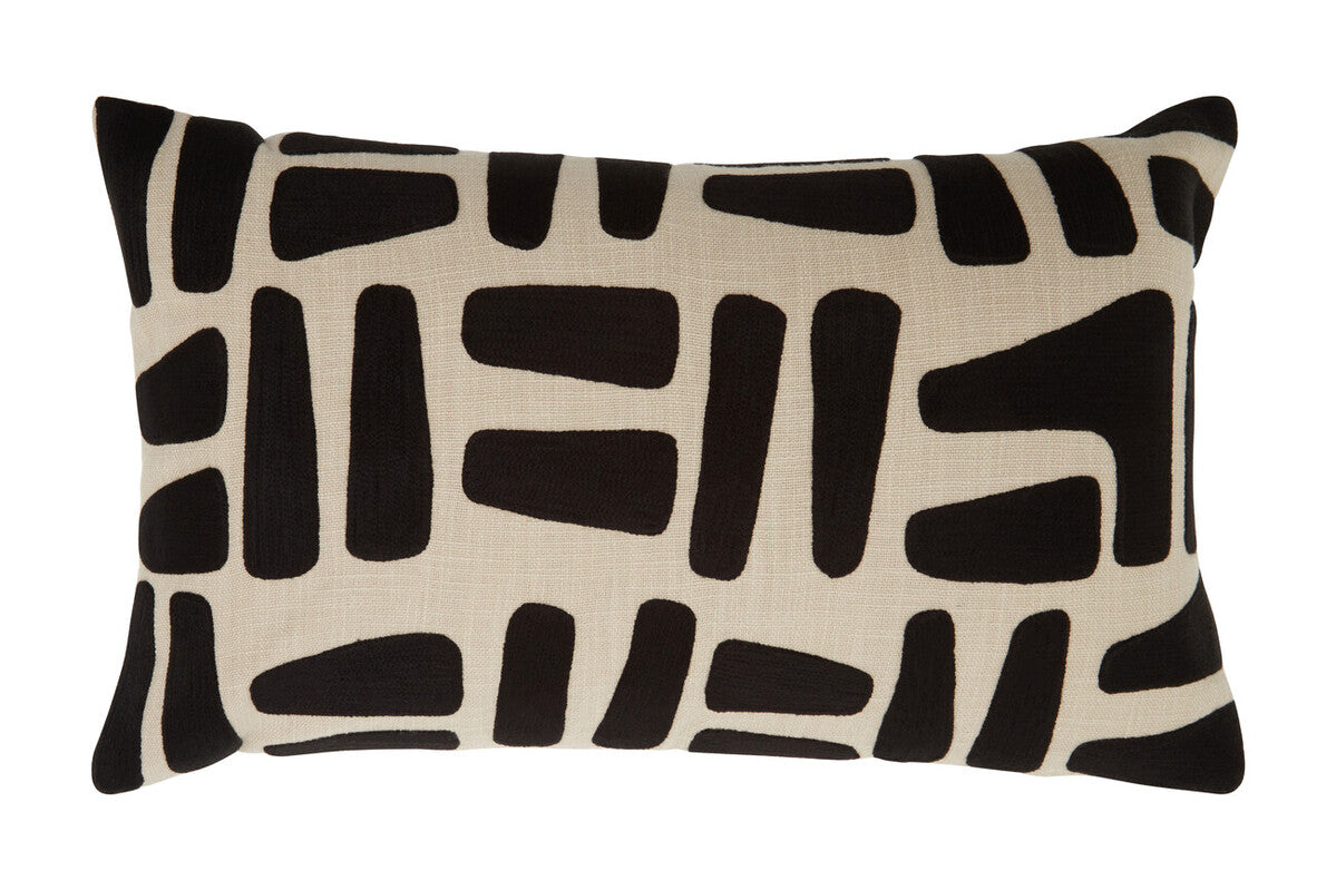 Orsina Ozella Rectangular Lumbar Cushion – Natural & Black Cotton