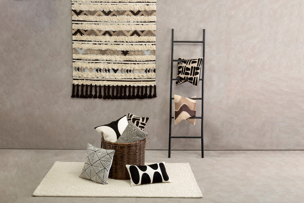 Orsina Ozella Rectangular Lumbar Cushion – Natural & Black Cotton