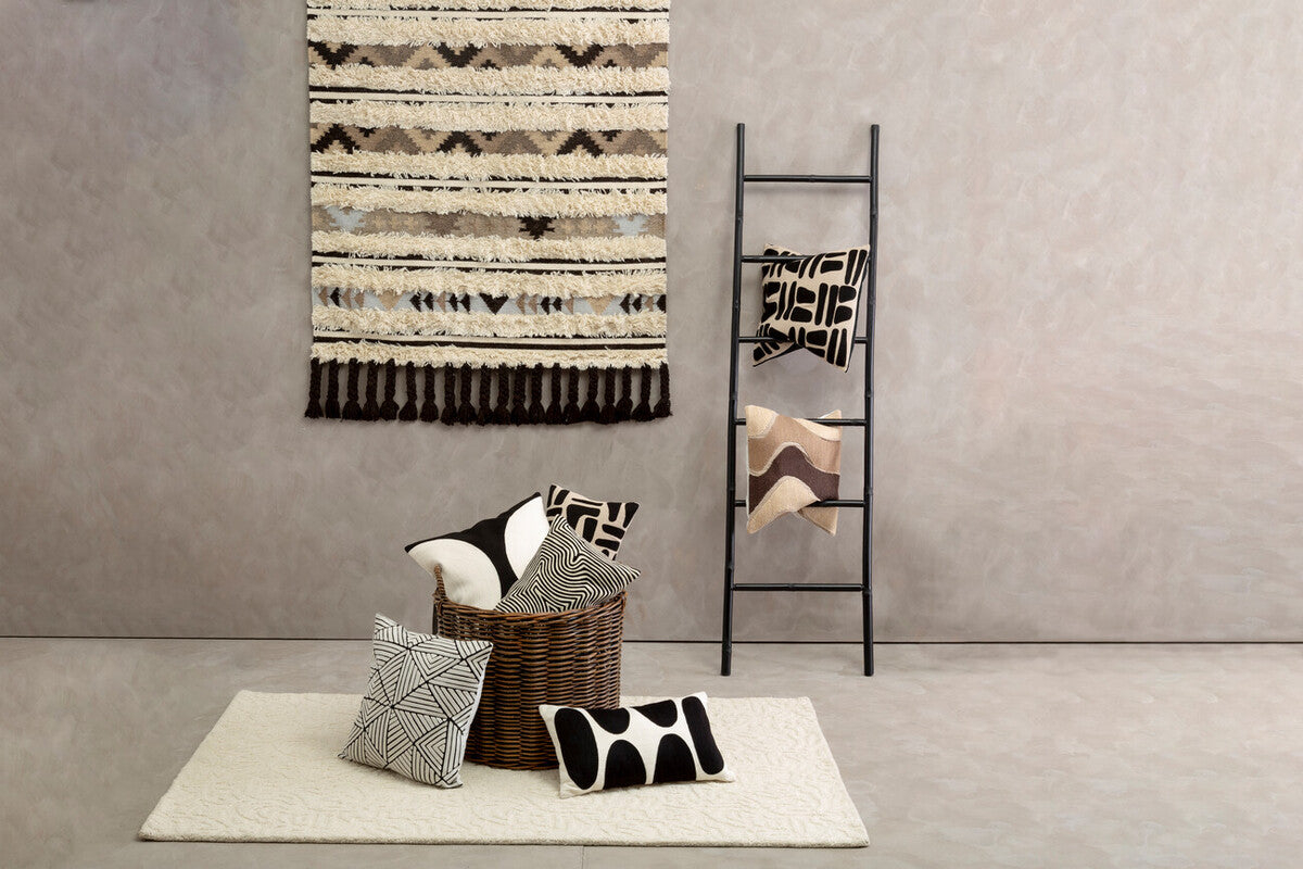 Orsina Ozella Rectangular Lumbar Cushion – Natural & Black Cotton