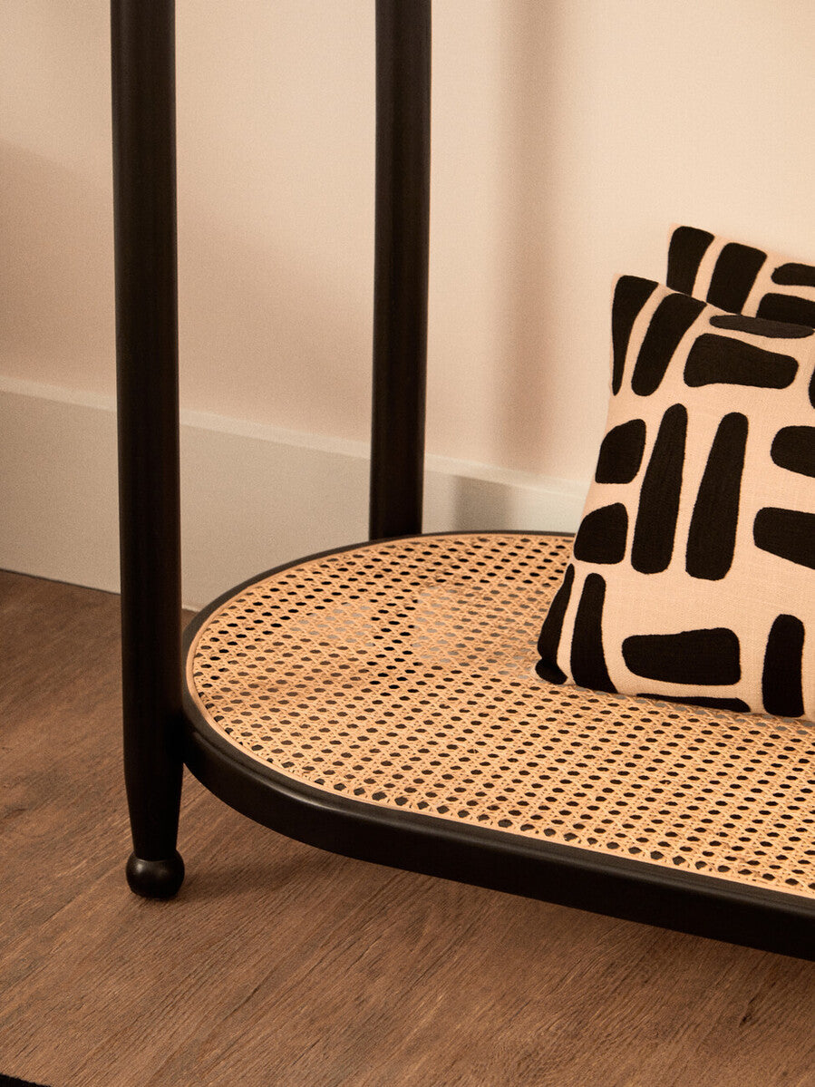 Orsina Ozella Rectangular Lumbar Cushion – Natural & Black Cotton