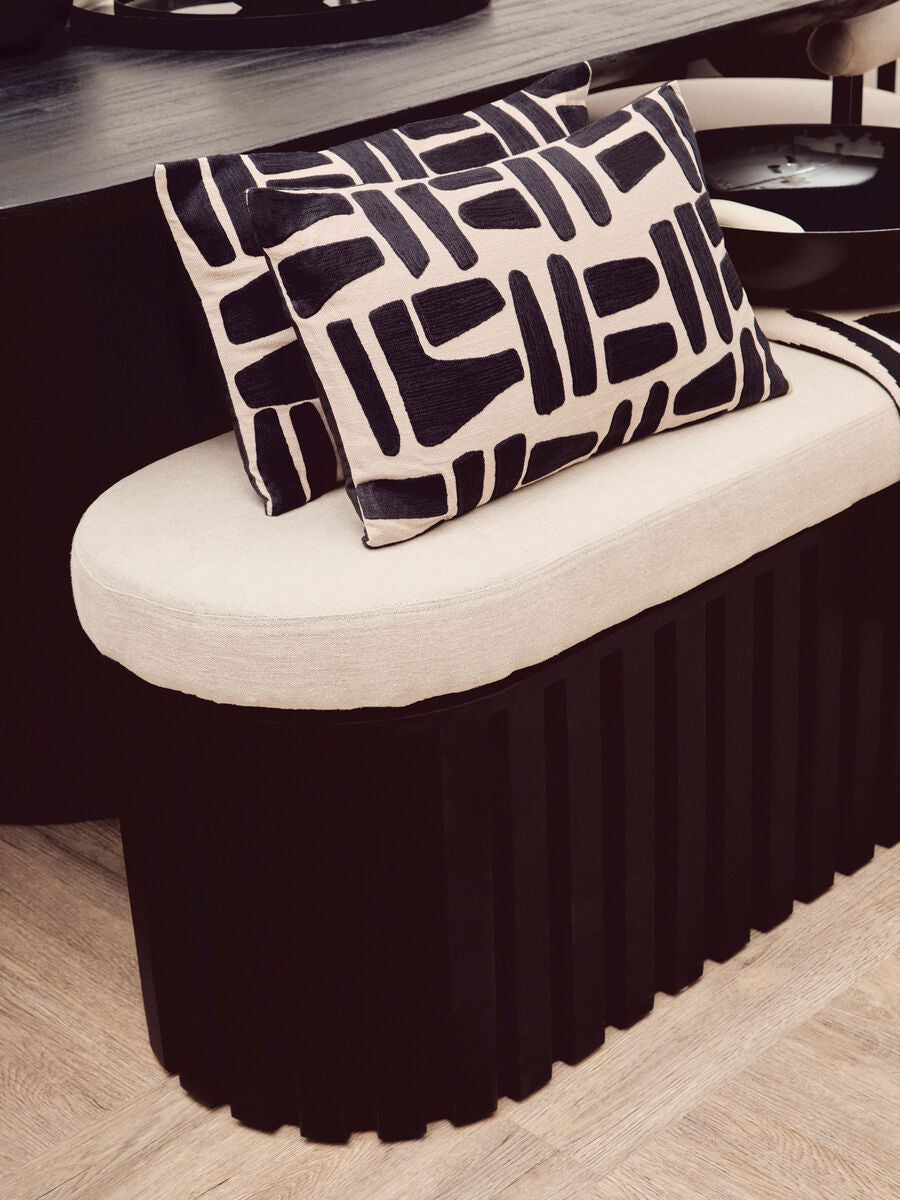 Orsina Ozella Rectangular Lumbar Cushion – Natural & Black Cotton