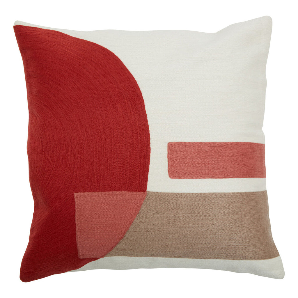 Orsina Bosie Ozella Red and White Geometric Tonal Accent Cushion