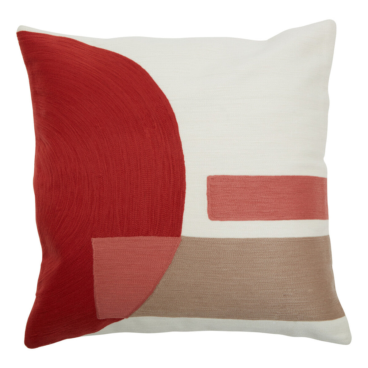 Orsina Bosie Ozella Red and White Geometric Tonal Accent Cushion