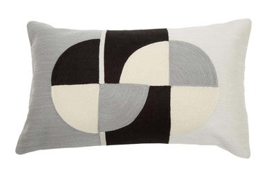 Orsina Bosie Ozella Embroidered Rectangular Cushion – Monochrome Print