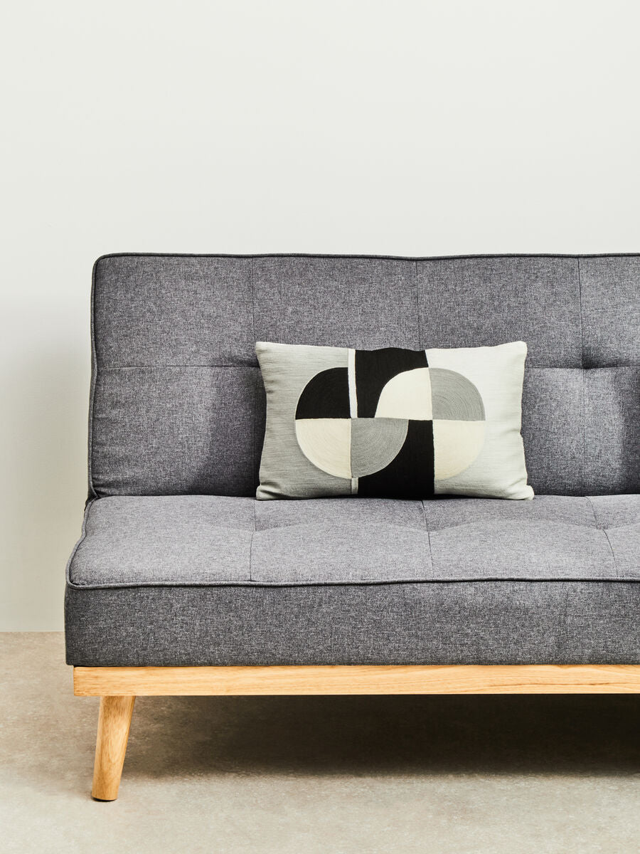 Orsina Bosie Ozella Embroidered Rectangular Cushion – Monochrome Print