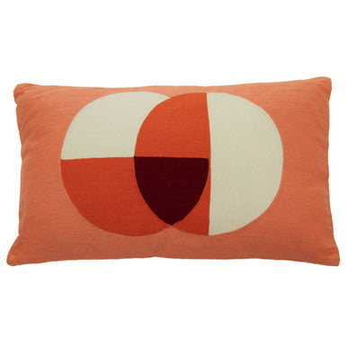 Orsina Ozella Multicolour Rectangular Lumbar Cushion – Orange & Ivory