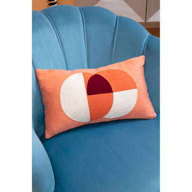 Orsina Ozella Multicolour Rectangular Lumbar Cushion – Orange & Ivory