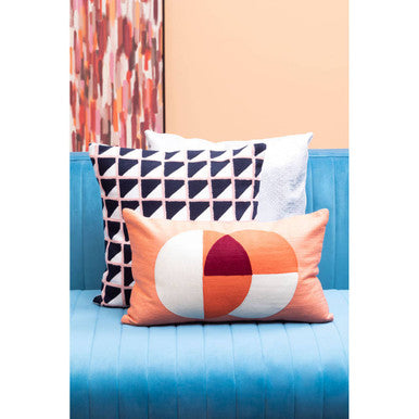 Orsina Ozella Multicolour Rectangular Lumbar Cushion – Orange & Ivory